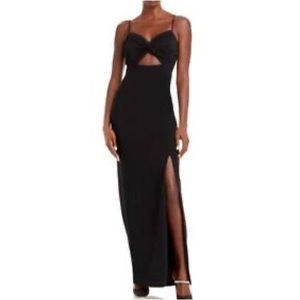 Aqua black cut out gown